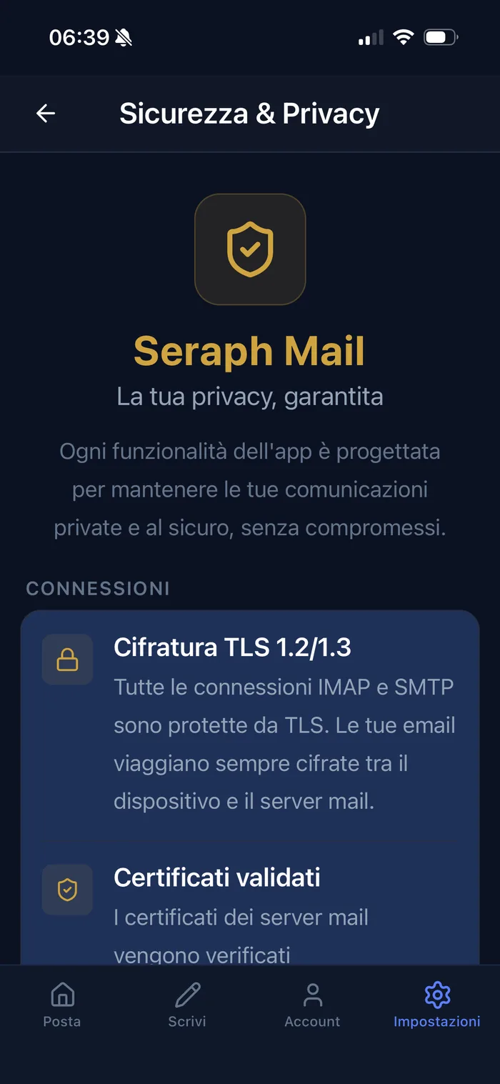 Sicurezza e Privacy Seraph Mail